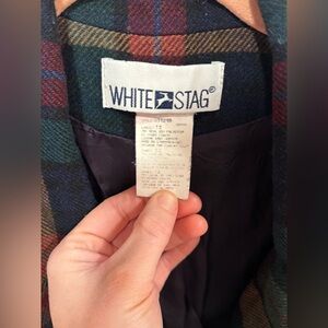 Vintage White Stag Multicolor Plaid Blazer s21